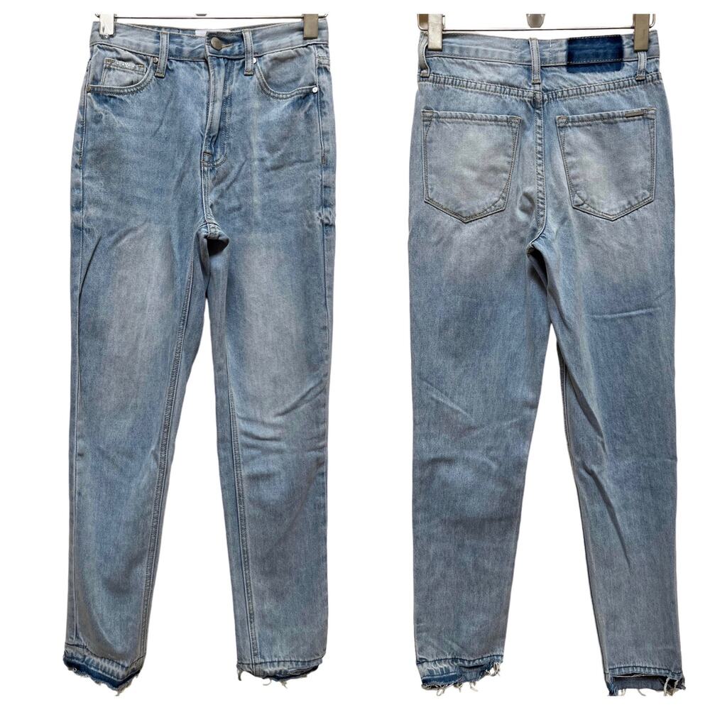 Insane Gene Light Wash Raw Hem Size 0/23 Jean 26.5 Inch Inseam